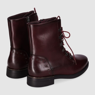 Botines - Vino - Tacón: 3 cm