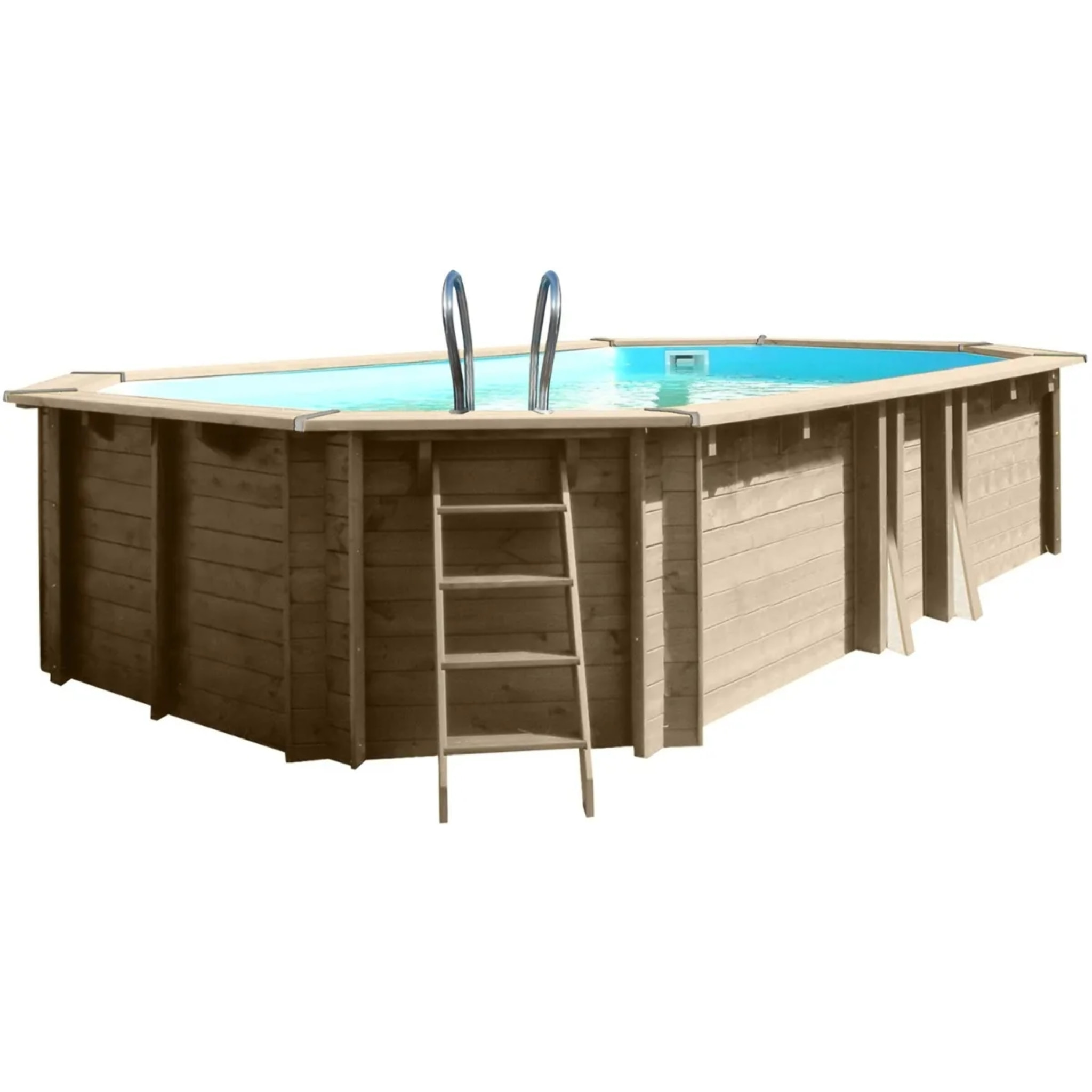 Piscine hors sol bois ovale 6,20 x 3,95 x 1,36 m SAFRAN