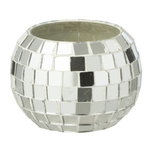 J-Line photophore Boule Mosaïque - verre - argent