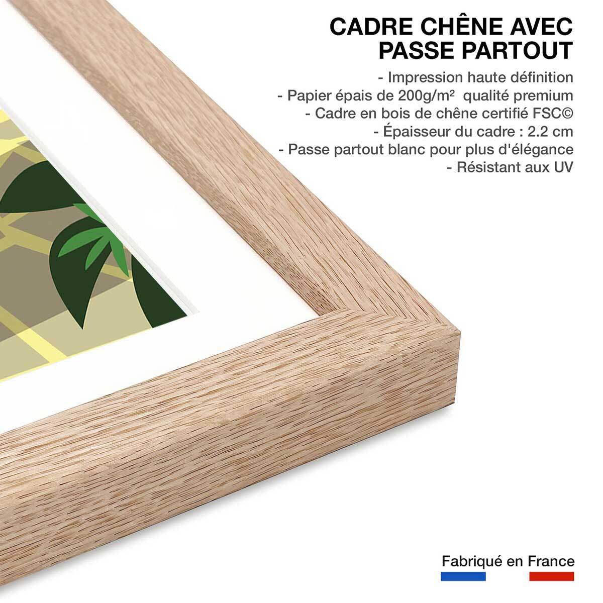 Affiche Voyage à Grasse Affiche + cadre en bois - Chêne
