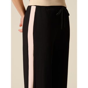 Oltre - Pantaloni in jersey con bande laterali - Nero