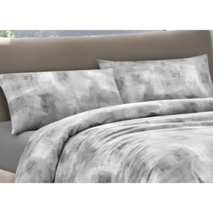 Copripiumino 100% Cotone Disegno Nebula Grigio