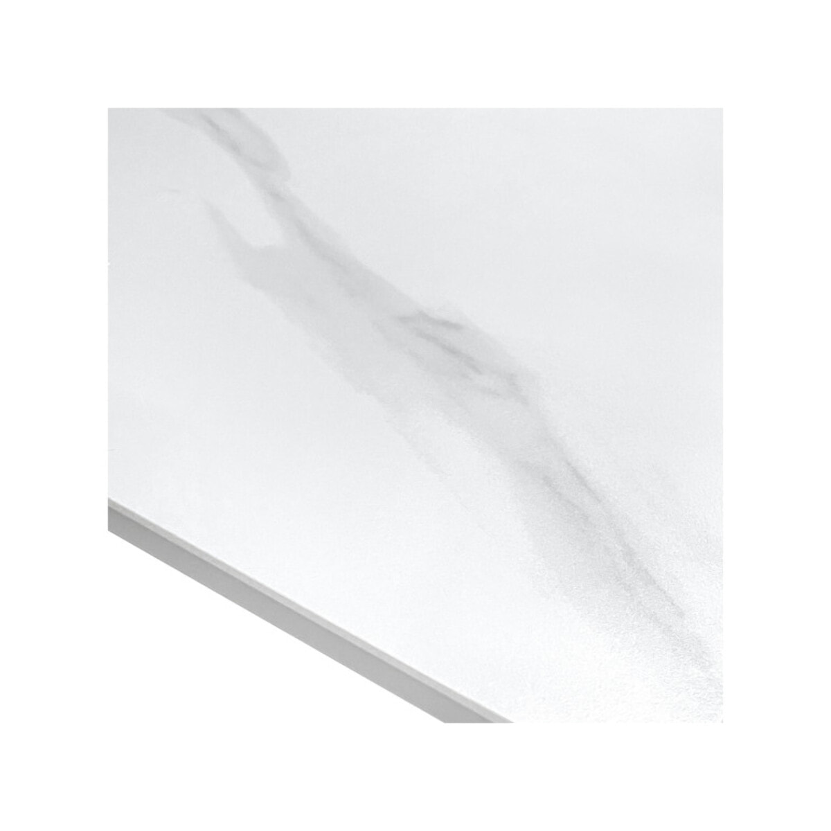 Table ronde en céramique pleine masse blanc marbré D100 cm - STONE 2
