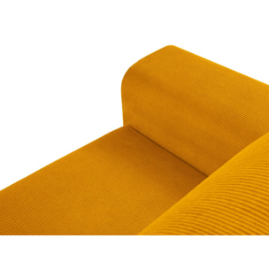 Canapé d'angle droit convertible avec coffre de rangement "Kyoto" 4 places en velours côtelé jaune