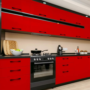 Rouleau adhésif décoratif Vinyle au Mètre - Rouge tomate - Sticker Lavable Imperméable Mur Cuisine Meubles