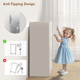 Zapatero de 6 Niveles con 2 Puertas en Blanco Brillo, Zapatero Entrada Recibidor con Cierre Suave y Estantes Ajustables, para 18 Pares de Zapatos, 70x33,5x95 cm Blanco