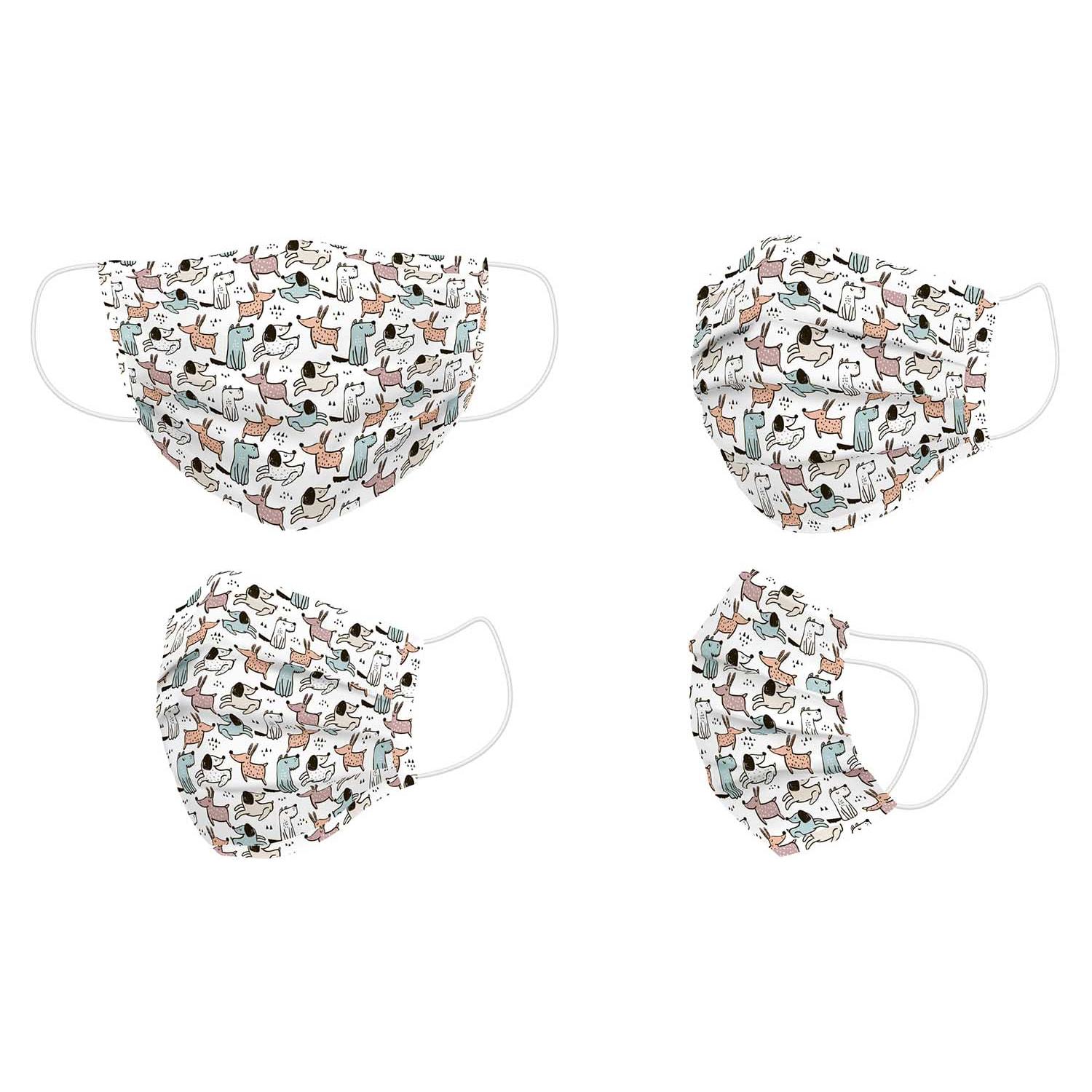 Mascarilla Higiénica - Reutilizable - Estampada - Microfibra - Dogs Kids