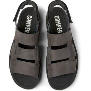 Sandalias - CAMPER Oruga - Marron - Piel (Becerro) / Tejido técnico (PET reciclado)