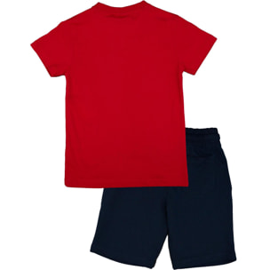 Set completo da bambino in cotone con t-shirt e pantaloncini Leone Basic