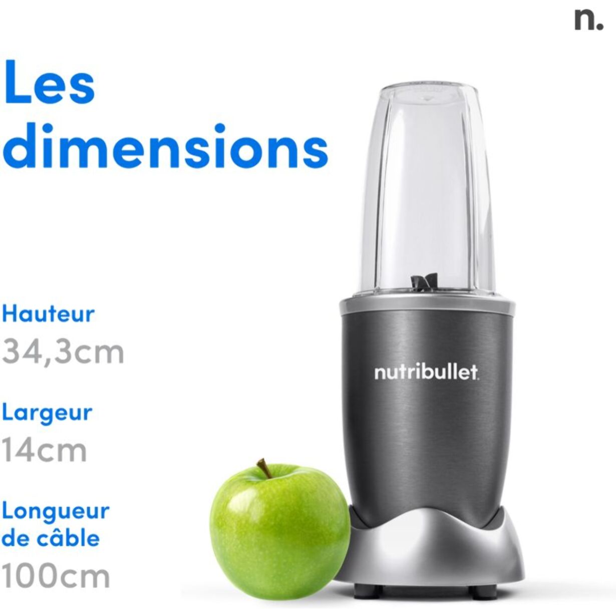 Blender NUTRIBULLET NB606DG Original 600 gris 2 accessoires