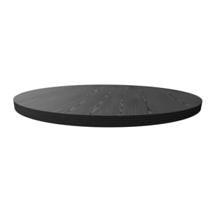 Artù - Ripiano per tavolo da pranzo rotondo ⌀ 120 cm in legno laminato, colore nero