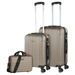 Juego De Maletas Rígidas Abs Itaca Havel Champagne