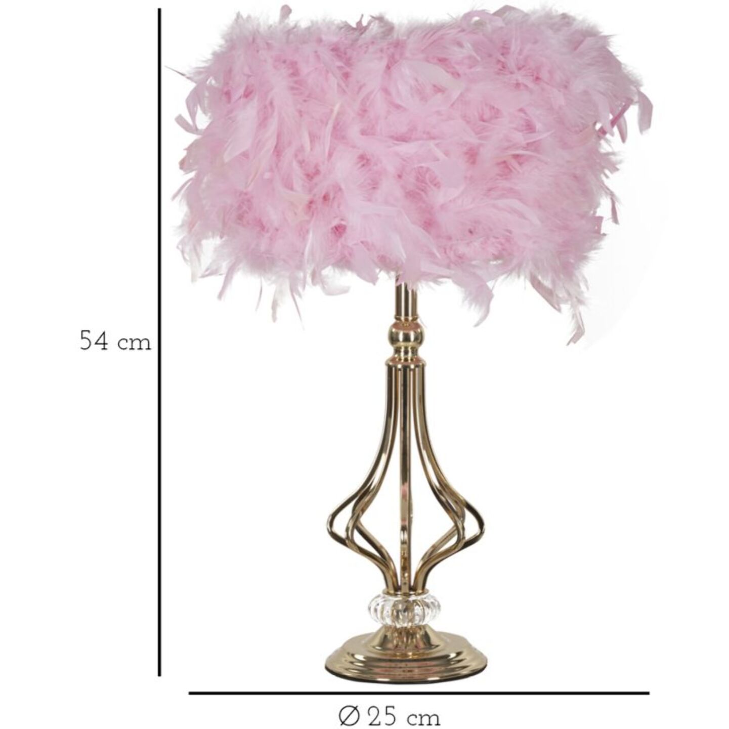 LAMPADA DA TAVOLO TARTY ROSA CM Ø 25X54