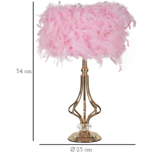 LAMPADA DA TAVOLO TARTY ROSA CM Ø 25X54