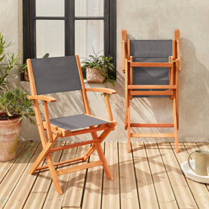 Chaise de jardin pliante bois d'eucalyptus (lot de 2) ALMERIA