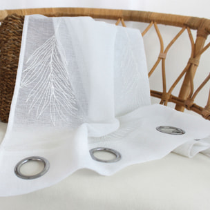 Voilage à oeillets feuille de palmier - Blanc