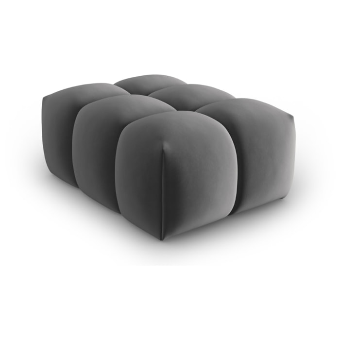 Pouf "Lorella" en velours ciment