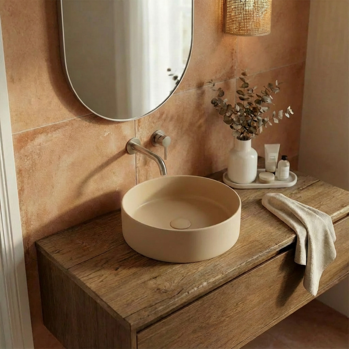 Vasque à poser ronde 36 cm hauteur 12,5 cm sans trop-plein moka mat PixL (CEPX3636MOM)
