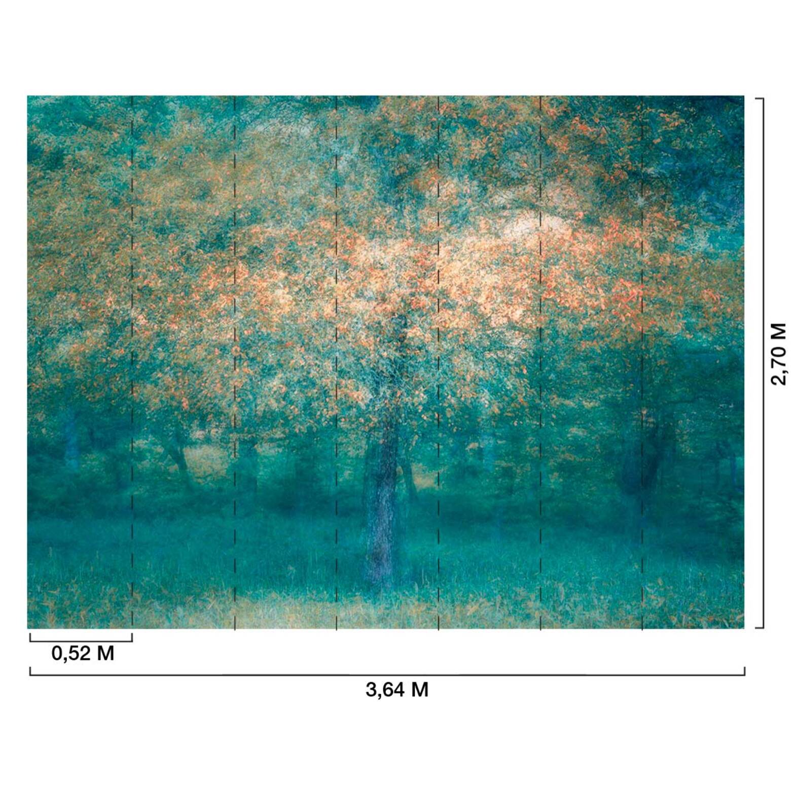 Papier peint panoramique Forêt Bleue Intissé