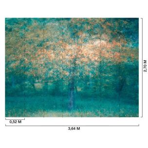 Papier peint panoramique Forêt Bleue Intissé