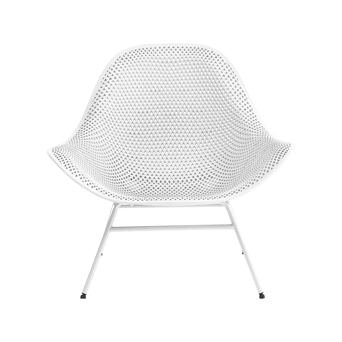 Lot de 2 fauteuils de jardin avec table basse "Soléna" - Blanc