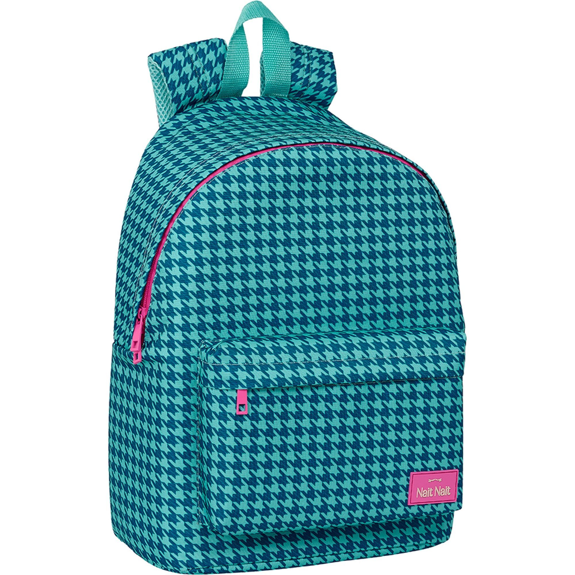 Mochila grande ordenador "pata de gallo verde"