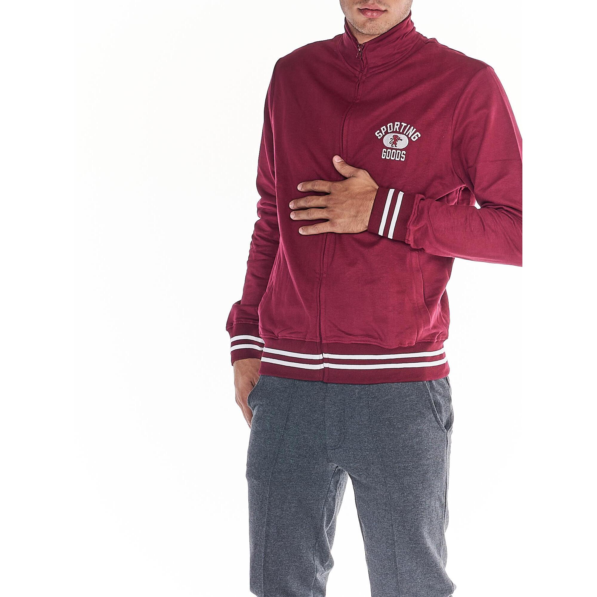 Chándal universitario con cremallera completa y cuello alto para hombre