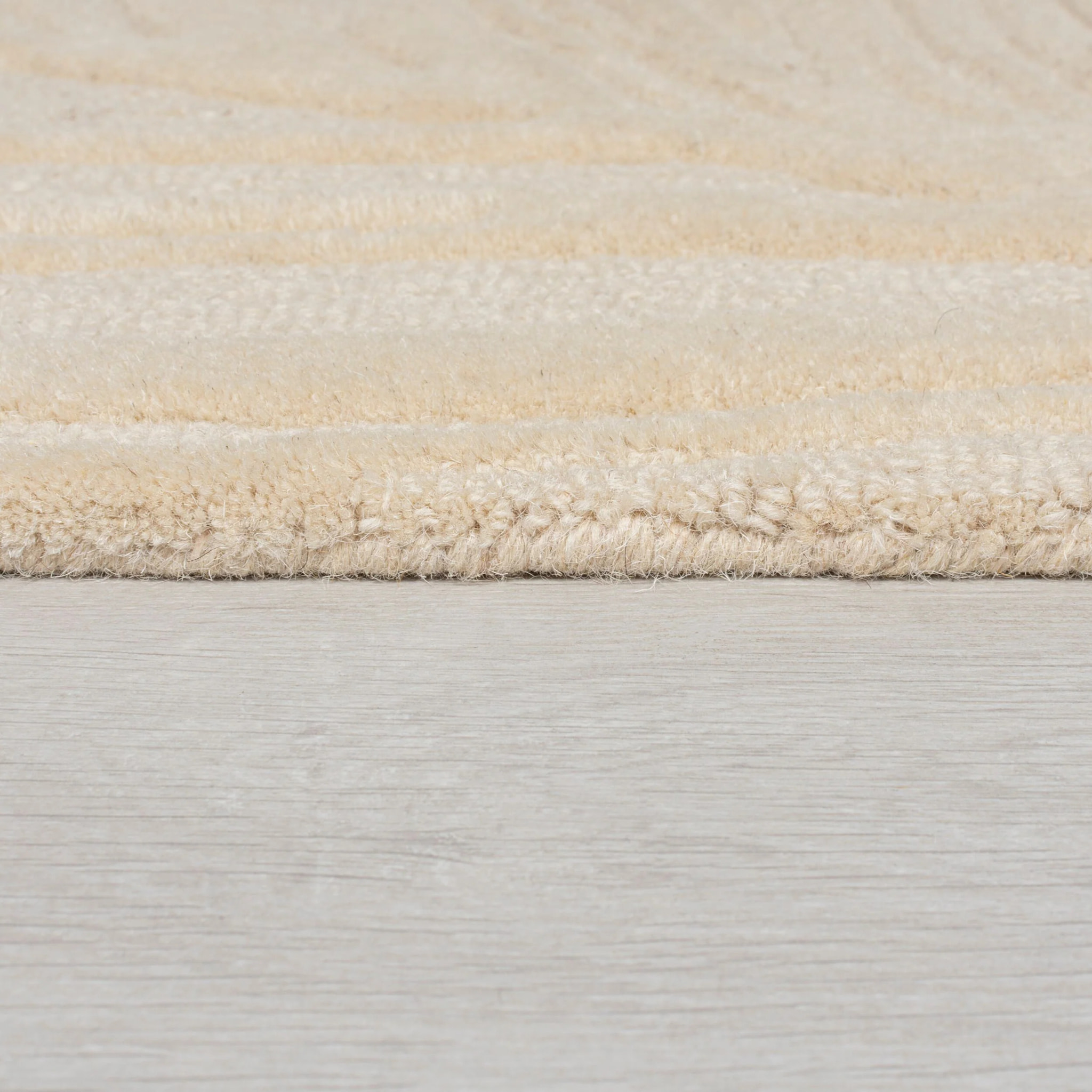 Tapis en laine rond FEUILLAGE Beige