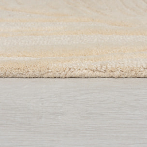 Tapis en laine rond FEUILLAGE Beige
