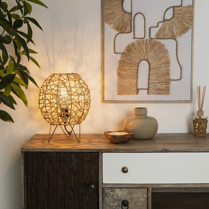 Lampe "Raahe" beige H34cm