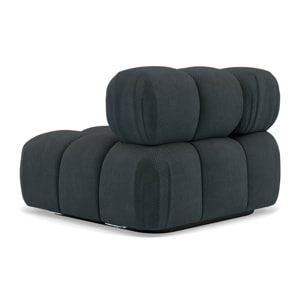 Ruby - module d'assise d'angle droit en velours texturé - Noir