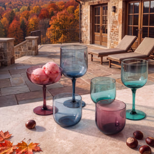 Eyden Blu - Lot de 4 bicchieri con stelo da 26 cl