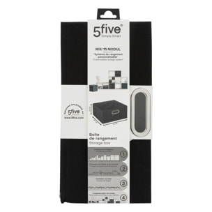 Panier tissu 31x15cm "Mix N' Modul" noir