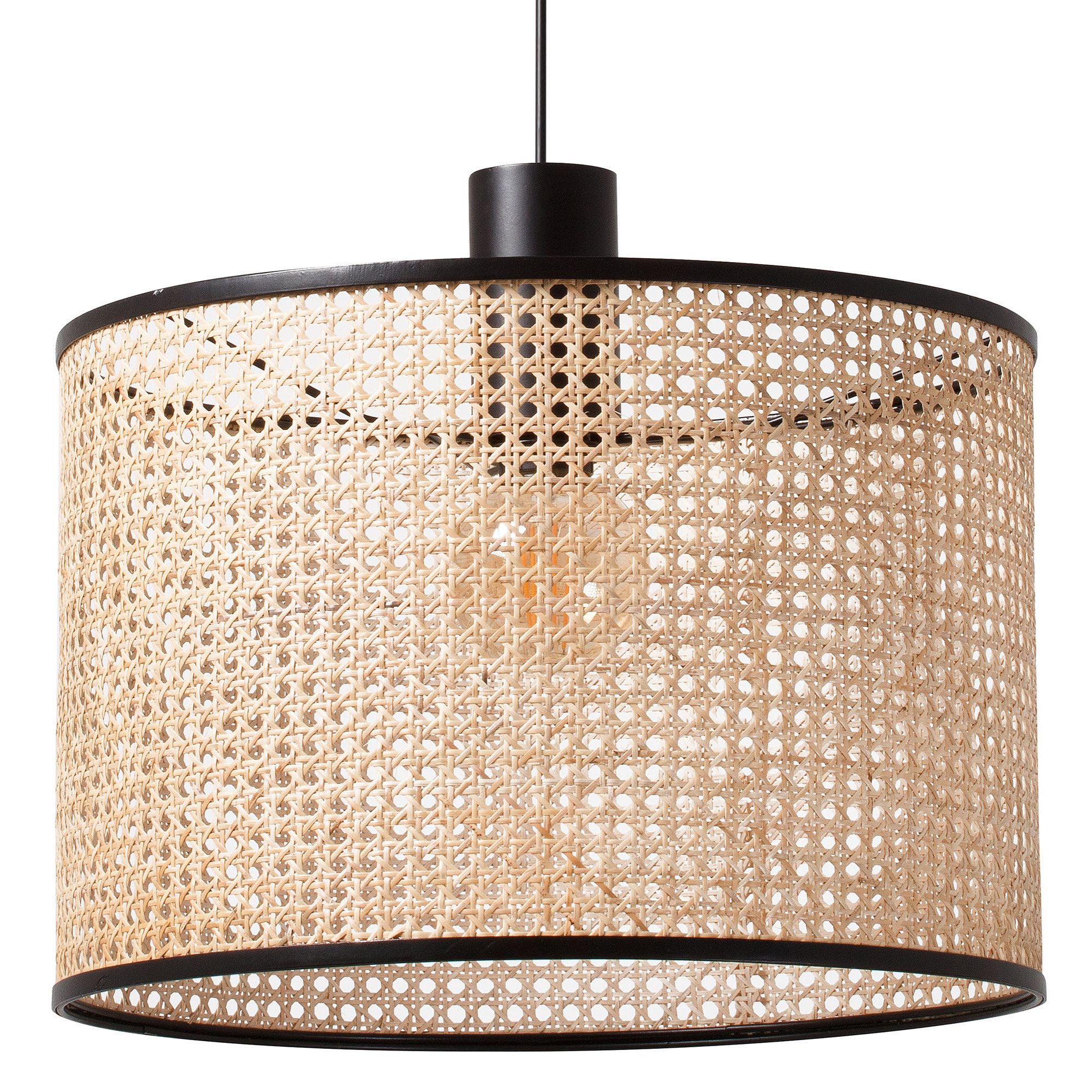 MAMBO 450 Lampe suspension simple noir/rotin