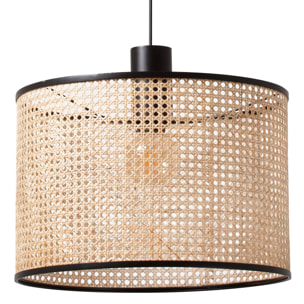 MAMBO 450 Lampe suspension simple noir/rotin