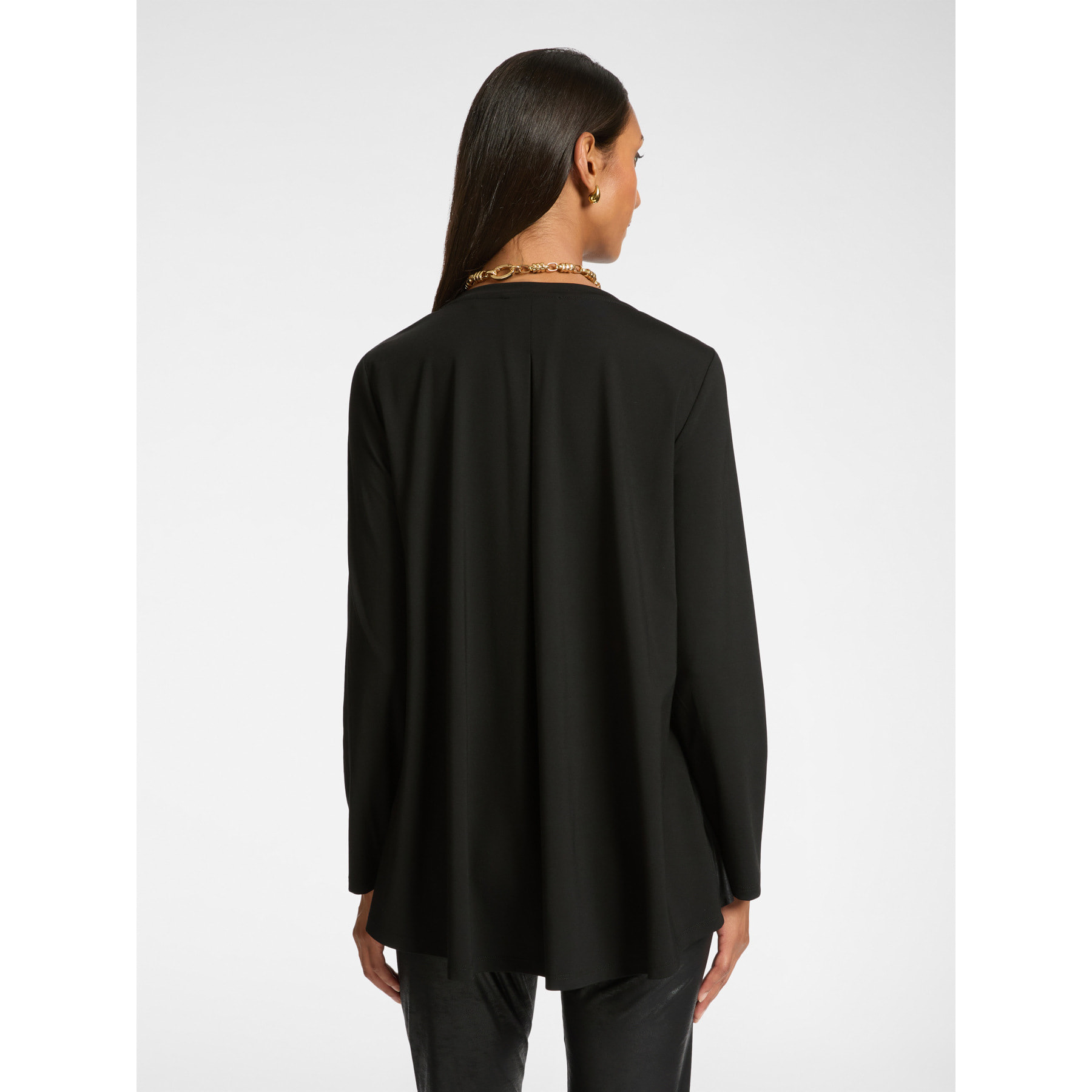 Elena Mirò - Camiseta de corte relajado en dos tejidos - Negro