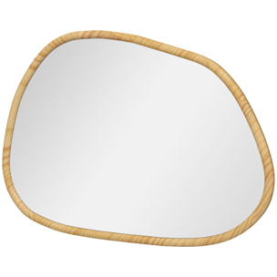 Miroir mural décoratif forme organique dim. 80L x 60H cm cadre bois de pin verni