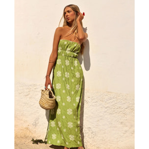 Vestido largo con escote palabra de honor