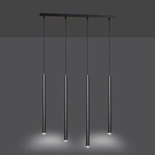 Lampada a sospensione Selter in acciaio nero opaco