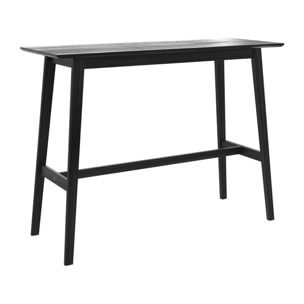 Table de bar rectangulaire 4 personnes en bois noir 120 cm - Buvette