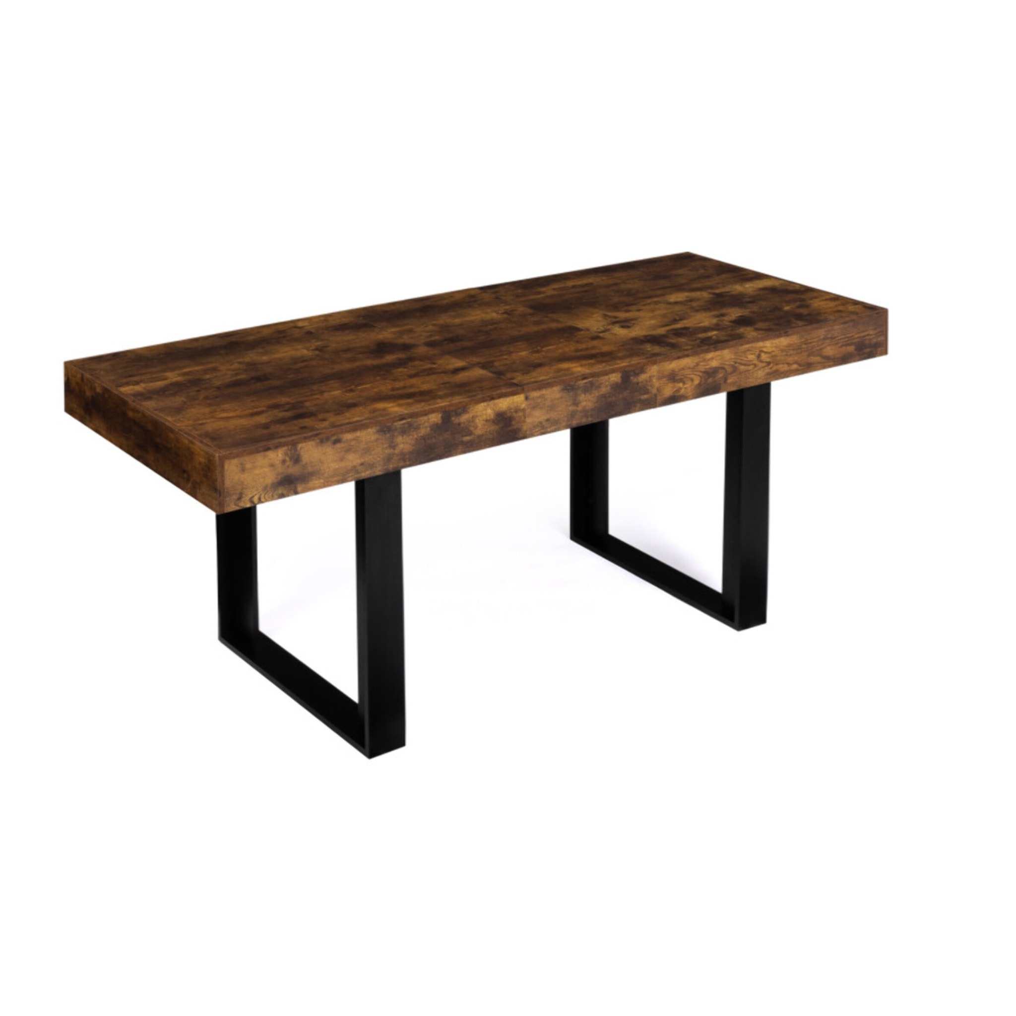 Table repas extensible Brixton - Bois vieilli - Noir