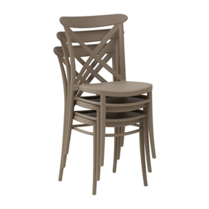 Set di 2 sedie ROTTERDAM in polipropilene tortora, impilabili