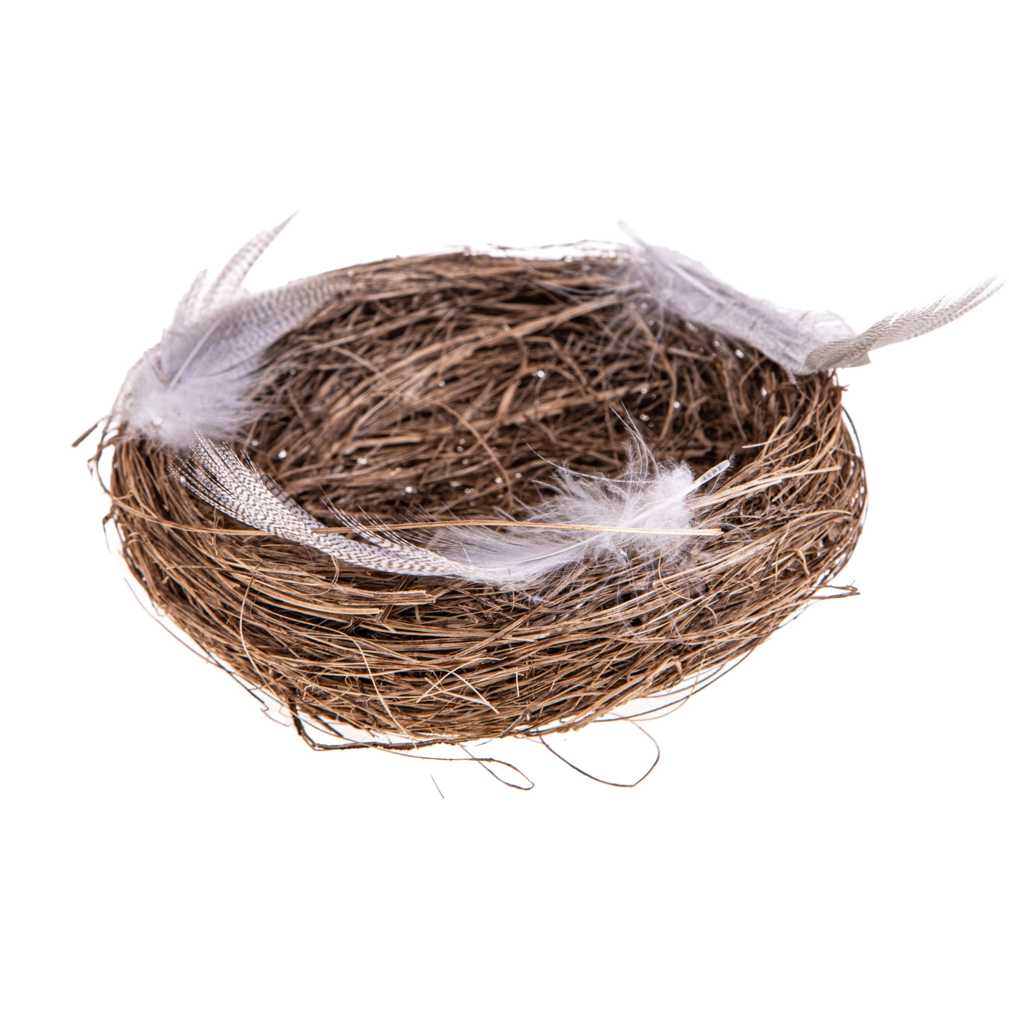 Nido Con Piume - Pezzi 12 - 13xH3x13cm - Bianchi Dino SpA