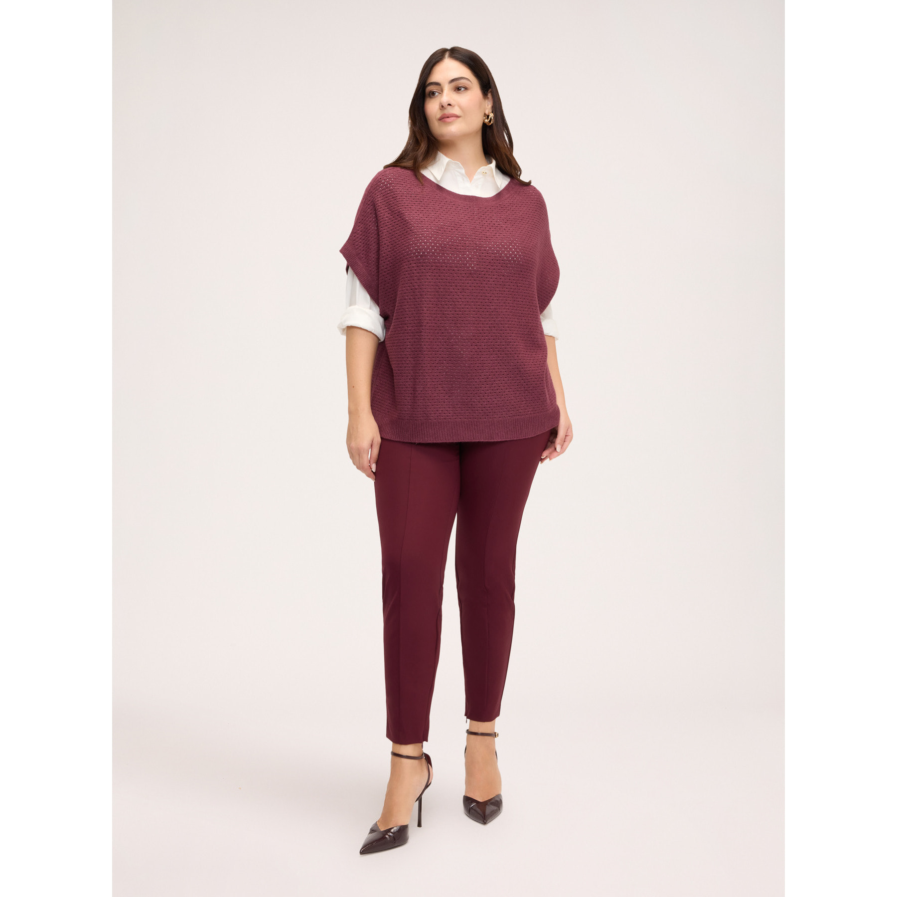 Fiorella Rubino - Pantaloni skinny con zip al fondo - Bordeaux