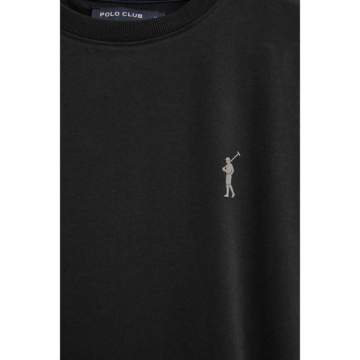 Camiseta negra de manga corta con logo engomado Rigby Go