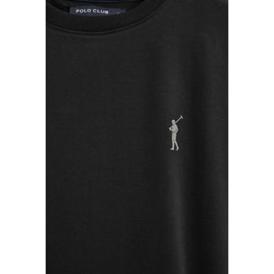 Camiseta negra de manga corta con logo engomado Rigby Go