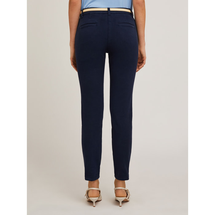 Motivi - Pantalones chinos Kendall en drill de algodón - Azul