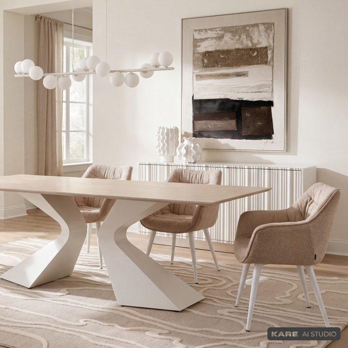 Chaise avec accoudoirs Thelma beige Kare Design