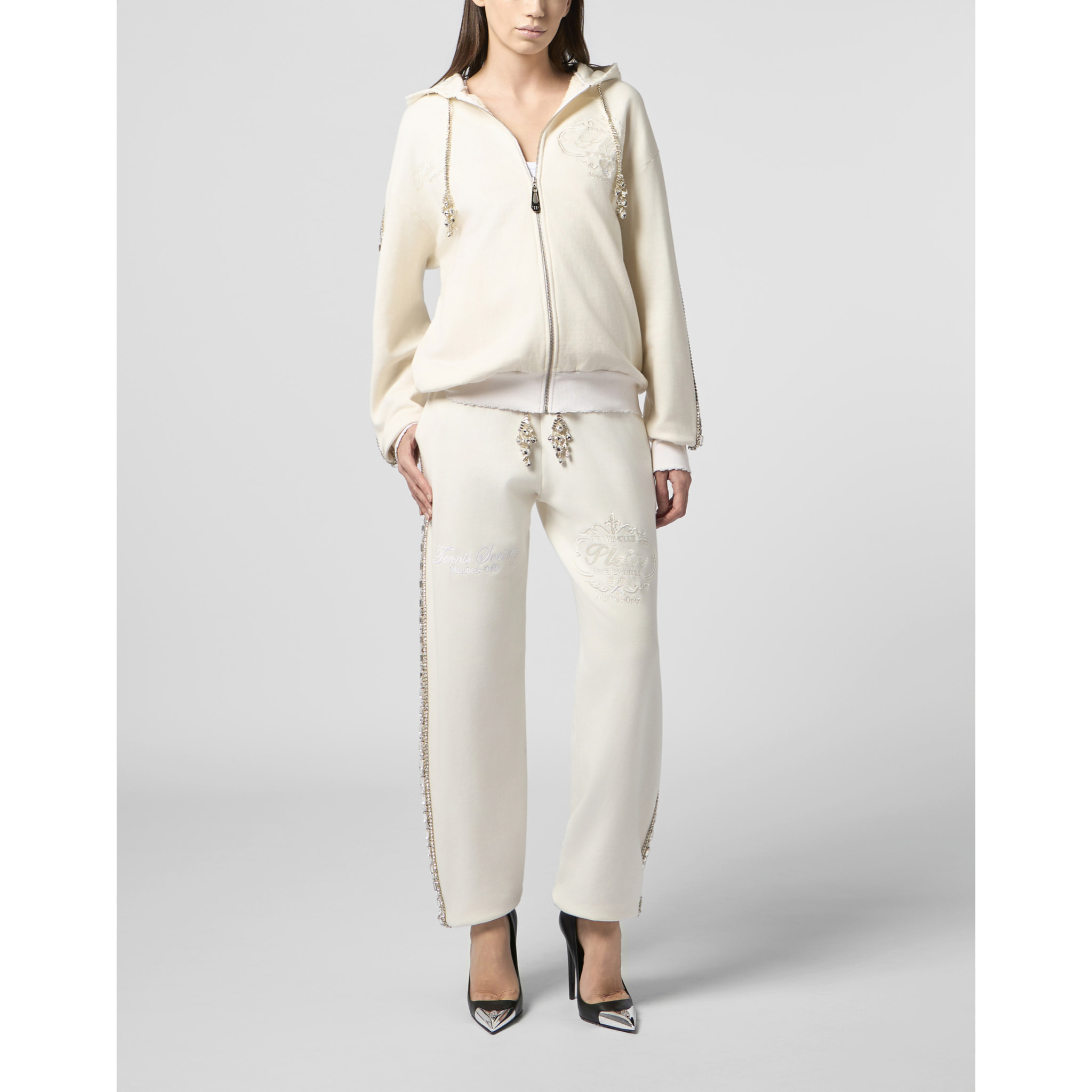PHILIPP PLEIN Washed Joggers Tennis Club Crystals