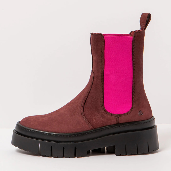 Botines 1954 NOBUCK BURDEOS-FUCSIA/AMBERES color Burdeos-fucsia
